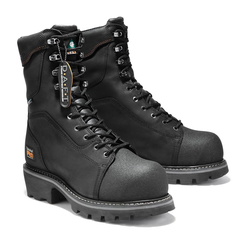 Botas Pro Timberland Argentina Hombre - Pro Rip Saw 9\" Comp Toe Logger - Negras - DUWZRS-926